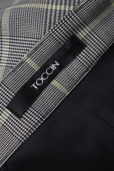 Toccin Women Straight Pencil Gray Plaid Polyester Long Skirt Hook Eye Size 2