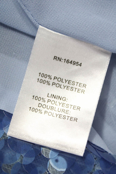 Toccin Womens Straight Pencil Midi Skirt Blue Polyester Zip Party Size 2