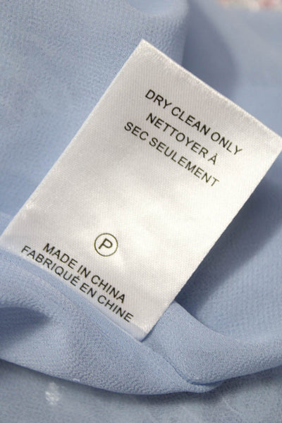 Toccin Womens Straight Pencil Midi Skirt Blue Polyester Zip Party Size 2