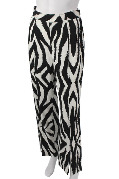 Toccin Women Sleeveless V-Neck Black Animal Print Lounge Set Zip Pants Size 2
