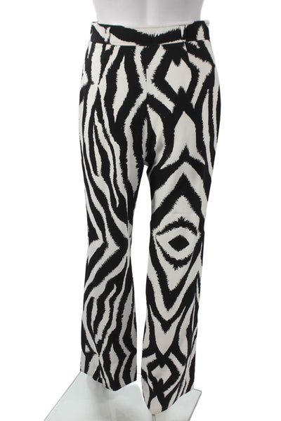 Toccin Women Sleeveless V-Neck Black Animal Print Lounge Set Zip Pants Size 2
