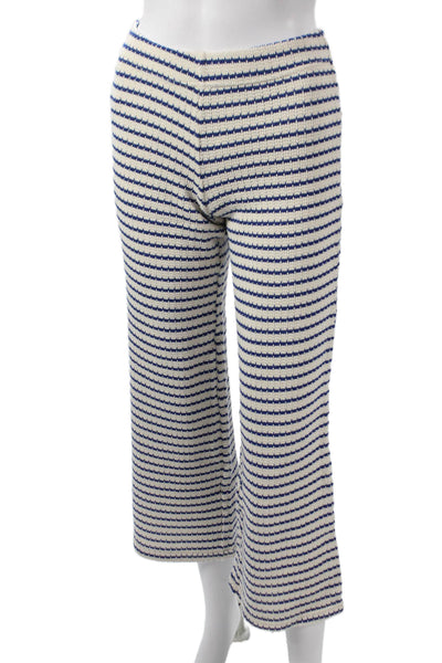 MNG Women Beige Striped Cotton Two Piece Pants Set Size XS