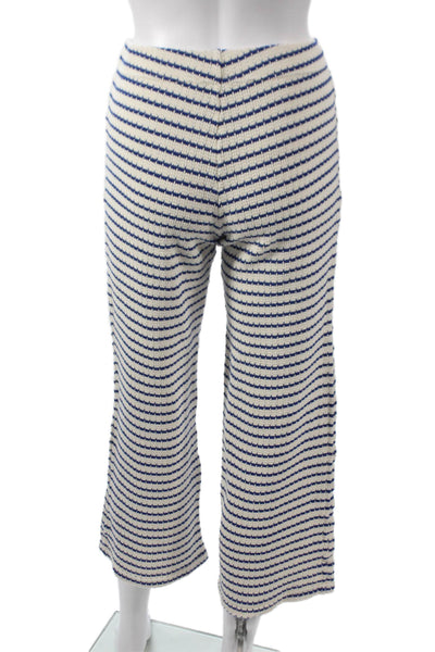 MNG Women Beige Striped Cotton Two Piece Pants Set Size XS