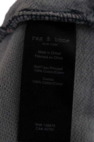 Rag & Bone Unisex Adults Blue Cotton Jogger Pants Button Closure Size XS