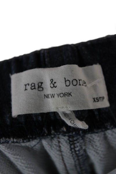 Rag & Bone Unisex Adults Blue Cotton Jogger Pants Button Closure Size XS
