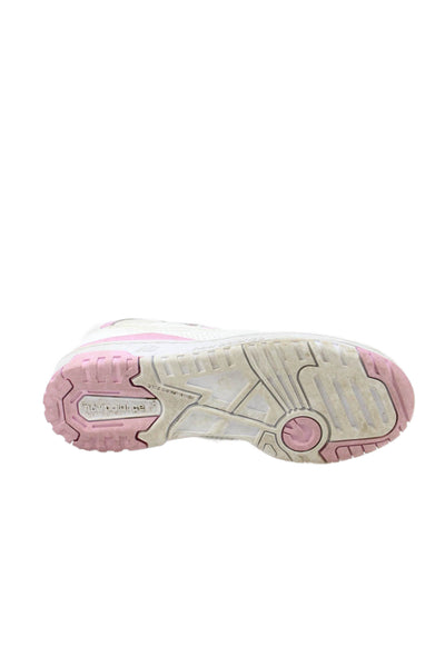 New Balance Womens Leather 550 Lace Up Sneakers White Pink Size 8.5