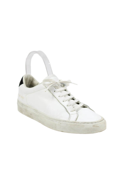 Woman by Common Projects Womens Leather Sneakers White Black Size 38 8