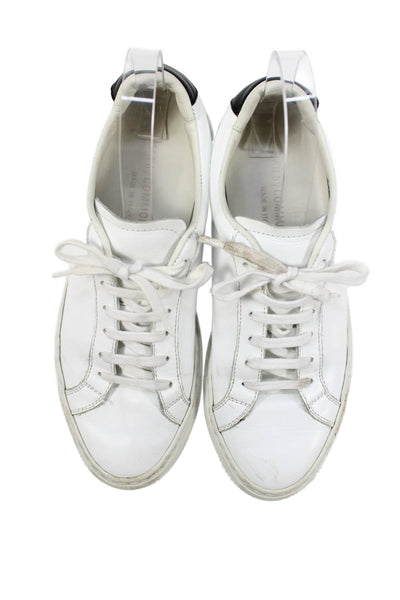 Woman by Common Projects Womens Leather Sneakers White Black Size 38 8
