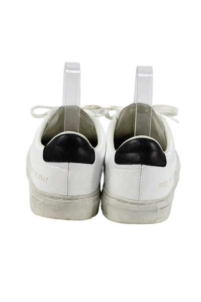 Woman by Common Projects Womens Leather Sneakers White Black Size 38 8