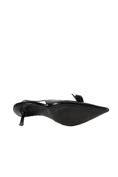 Zara Womens Bow Detail Pointed Toe Slingbacks Pumps Black Size 39 9