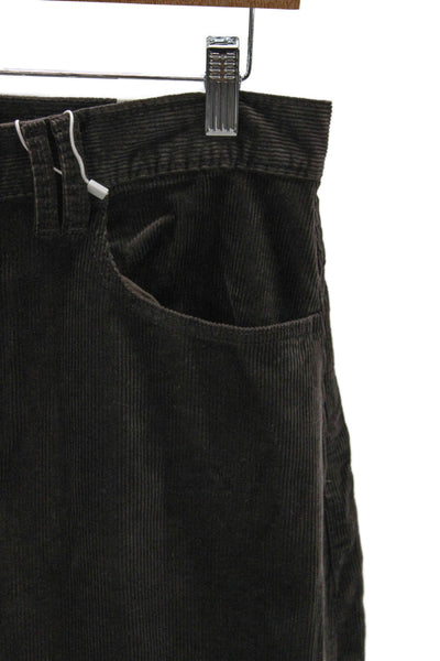 MNG Unisex Adults Ankle Pants Brown Button 78% Cotton Size 8