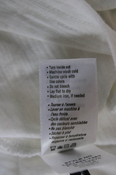 Paige Black Label Womens Basic White Cotton Blend Crew Neck T-Shirt Size XS