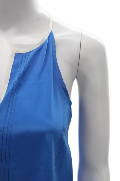 Joie Womens Silk Halter Tank Blue Sleeveless Basic Casual Size 2XS