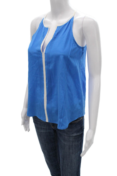 Joie Womens Silk Halter Tank Blue Sleeveless Basic Casual Size 2XS