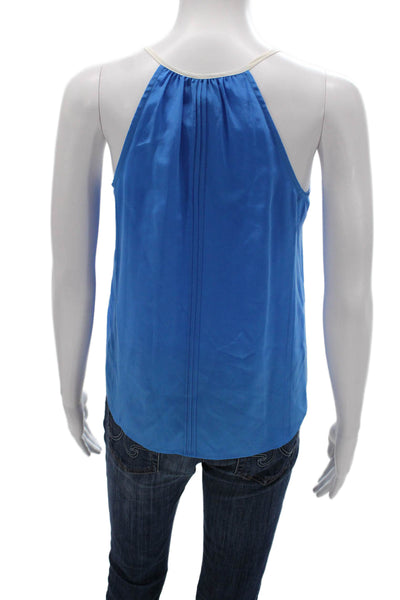 Joie Womens Silk Halter Tank Blue Sleeveless Basic Casual Size 2XS