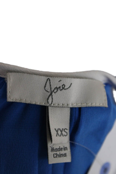 Joie Womens Silk Halter Tank Blue Sleeveless Basic Casual Size 2XS
