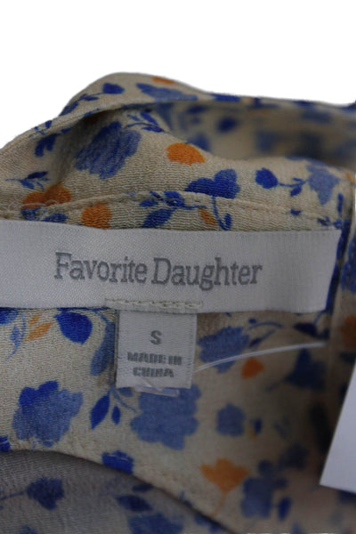 Favorite Daughter Women Cropped Floral Blouse Beige Viscose Size S