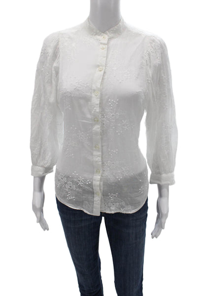 Pilcro and the Letterpress Anthropologie Women Collared Blouse White Size XS