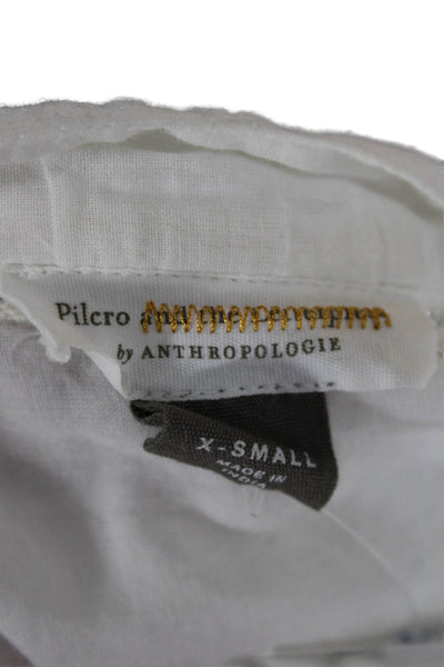 Pilcro and the Letterpress Anthropologie Women Collared Blouse White Size XS