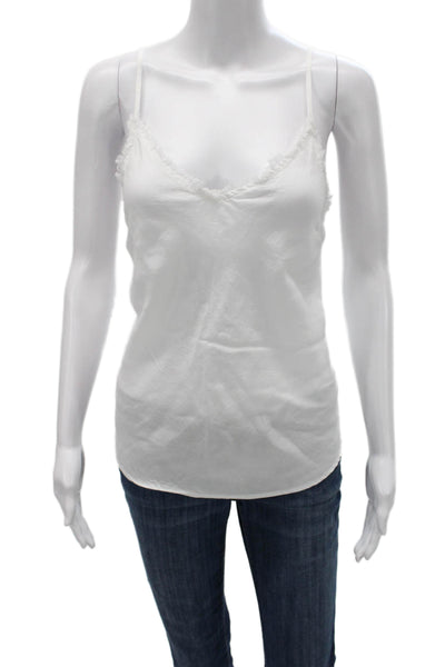 Bella Dahl Women White V-Neck Camisole 100% Tencel Lyocell Sleeveless Size XS