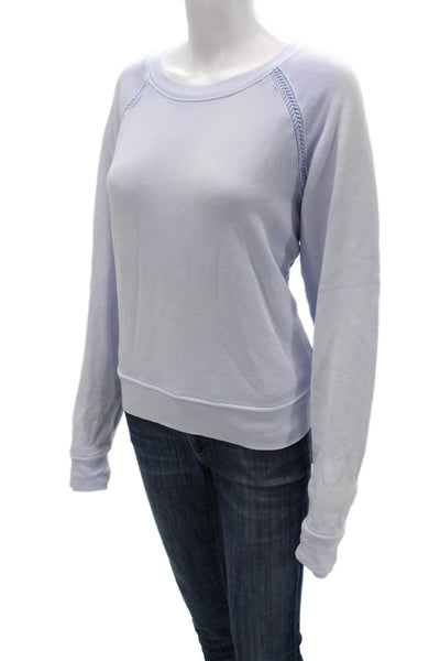 Paige Black Label Unisex Pullover Sweatshirt Blue Cotton Long Sleeve Size S