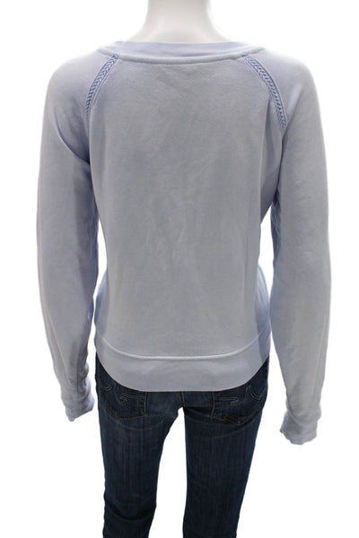 Paige Black Label Unisex Pullover Sweatshirt Blue Cotton Long Sleeve Size S