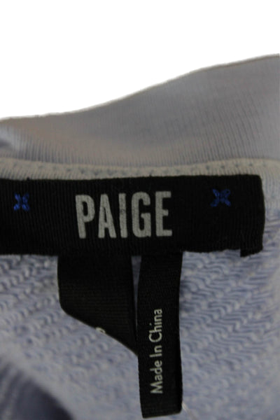 Paige Black Label Unisex Pullover Sweatshirt Blue Cotton Long Sleeve Size S