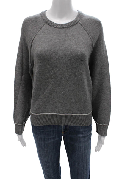 Pilcro Anthropologie Women Pullover Sweater Gray Crew Neck Long Sleeve Size S