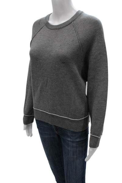 Pilcro Anthropologie Women Pullover Sweater Gray Crew Neck Long Sleeve Size S
