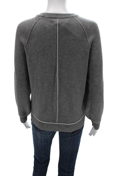 Pilcro Anthropologie Women Pullover Sweater Gray Crew Neck Long Sleeve Size S