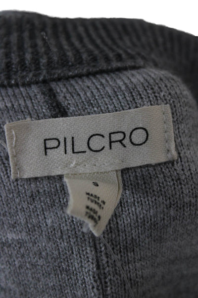 Pilcro Anthropologie Women Pullover Sweater Gray Crew Neck Long Sleeve Size S
