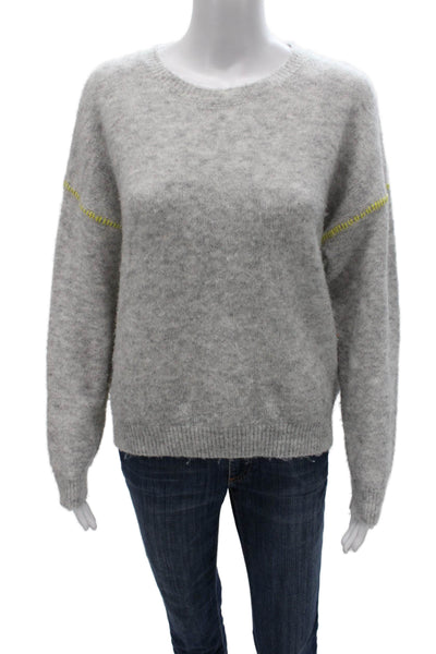 Sundry Women Gray Crew Neck Long Sleeve Pullover Sweater Polyester Size 1