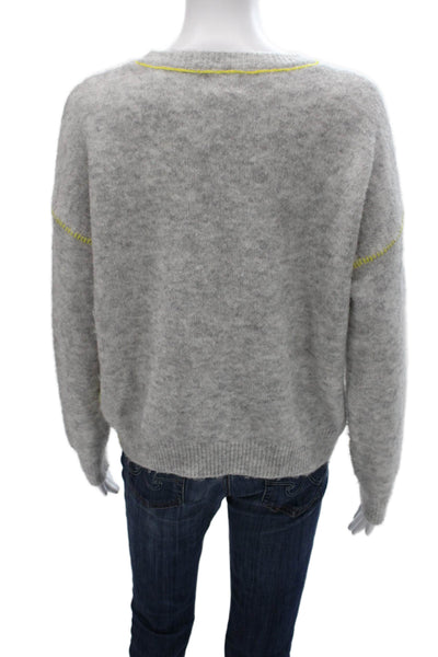 Sundry Women Gray Crew Neck Long Sleeve Pullover Sweater Polyester Size 1
