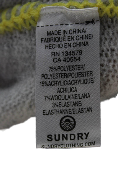 Sundry Women Gray Crew Neck Long Sleeve Pullover Sweater Polyester Size 1
