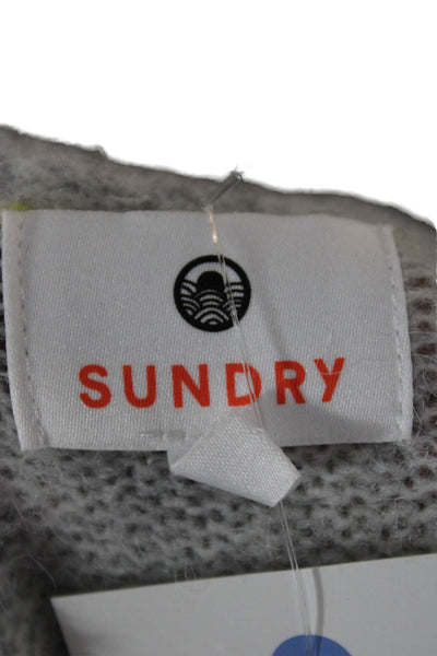 Sundry Women Gray Crew Neck Long Sleeve Pullover Sweater Polyester Size 1