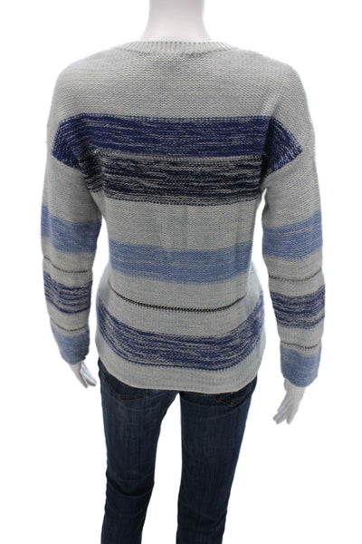 Rails Women Blue Striped Wool Cashmere Pullover Size XS