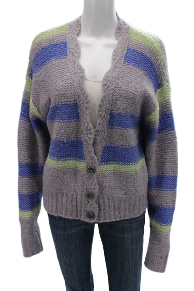 Free People Womens Bohemian Striped V-Neck Cardigan Multicolor Size XS