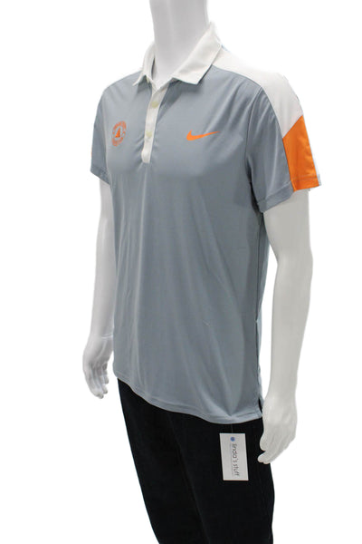 Nike Mens Polo Colorblock Gray Short Sleeve Recycled Polyester Size L