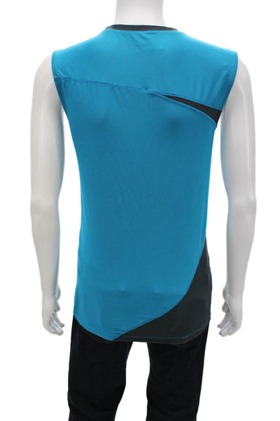 Nike Mens Basic Gray Sleeveless Tank Polyester Colorblock Crew Neck Size L