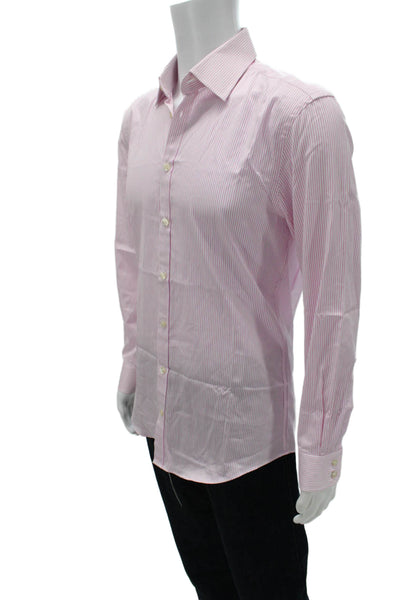 Charles Tyrwhitt Mens Pink Striped Dress Shirt Cotton 34/35 Size M