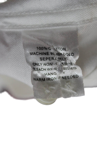 Untuckit Mens Dress Shirt Button Up White Cotton Long Sleeve Size L