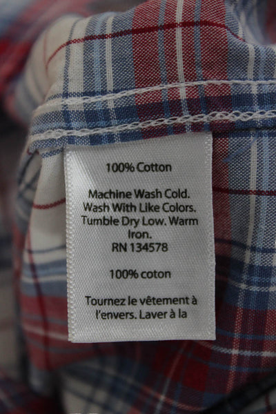 Vineyard Vines Mens Red Plaid Button Down Long Sleeve Cotton Shirt Size M