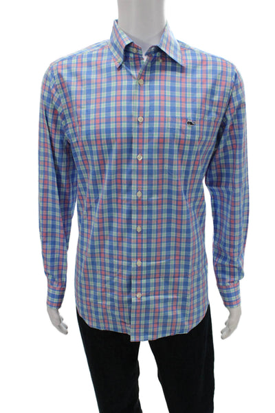 Vineyard Vines Mens Plaid Button Down Shirt Multicolor Long Sleeve Size M