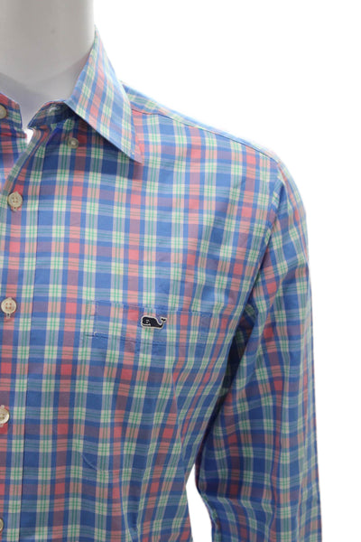 Vineyard Vines Mens Plaid Button Down Shirt Multicolor Long Sleeve Size M