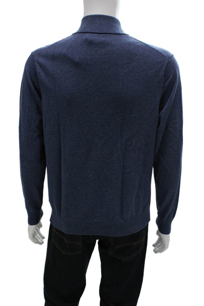Vineyard Vines Mens Pullover Mock Neck Cotton Nautical Blue Sweater Size M