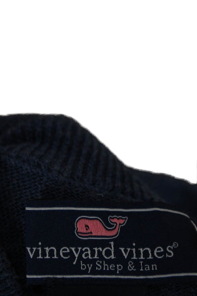 Vineyard Vines Mens Pullover Mock Neck Cotton Nautical Blue Sweater Size M