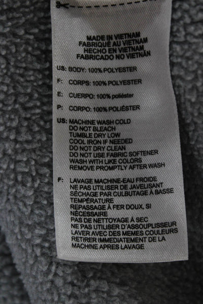 Adidas Mens Gray Zip Mock Neck Hoodie Polyester Basic Casual Size M