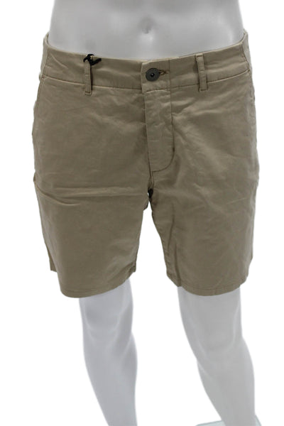 Paige Black Label Mens Chino Shorts Beige 98% Cotton Size 31