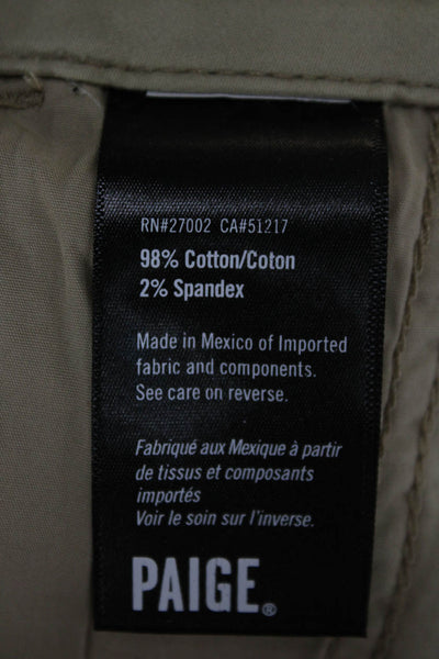 Paige Black Label Mens Chino Shorts Beige 98% Cotton Size 31