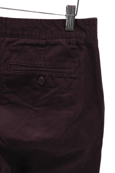 Bonobos Mens Chinos Purple Button Cotton Solid Fall Classic Inseam 33 Size 31